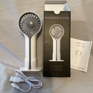 Mini Portable Fan with Base, Small Handheld Fan with 2 Speeds, USB Rechargable
